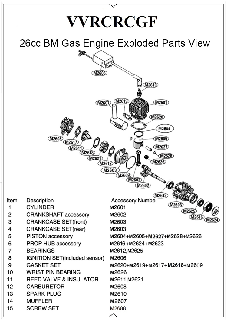 VVRC RCGF 26cc BM Gas / Petrol Engines