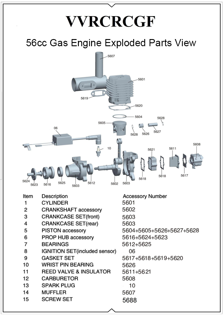 VVRC RCGF 56cc Gas / Petrol Engines