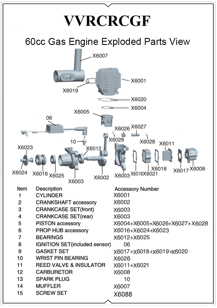 VVRC RCGF 60cc BM Gas / Petrol Engines