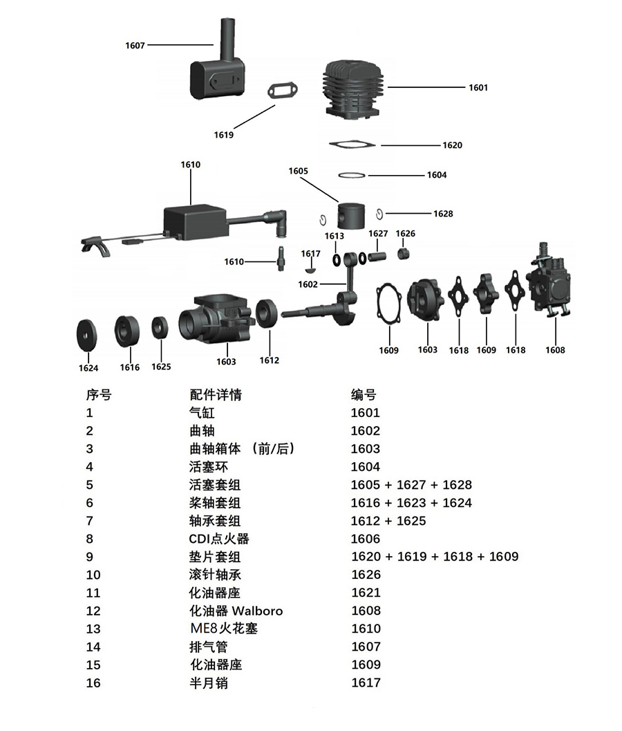 VVRC RCGF 16cc BM Gas / Petrol Engines