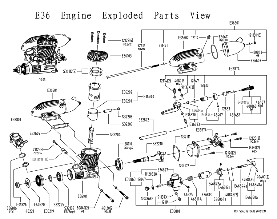 ASP MAGNUM XLS E36 Two Stroke Glow / Nitro Engine for RC Airplane