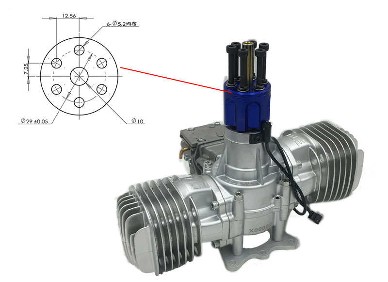 DLE130 130cc Twin Cylinder Gasoline Engines / Petrol Engines