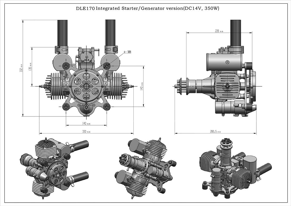 DLE170 Starter and Generator