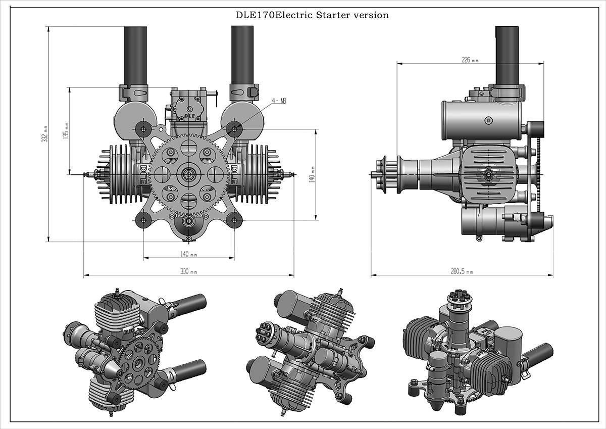 DLE170 Starter and Generator