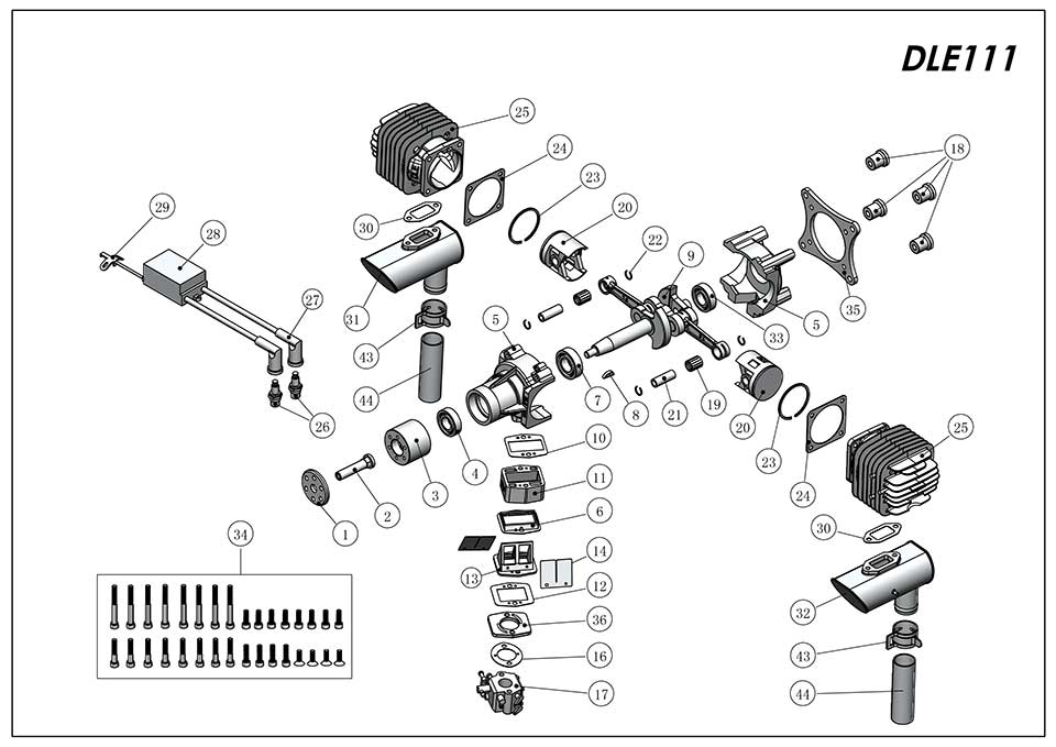 DLE111 Twin Cylinder Gasoline Engines / Petrol Engines