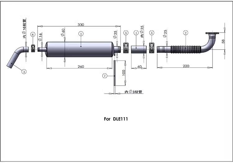 Original Canister muffler for DLE 111 111cc engine