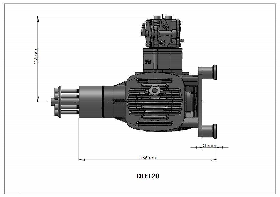 DLE120 120cc Twin Cylinder Gasoline Engines / Petrol Engines