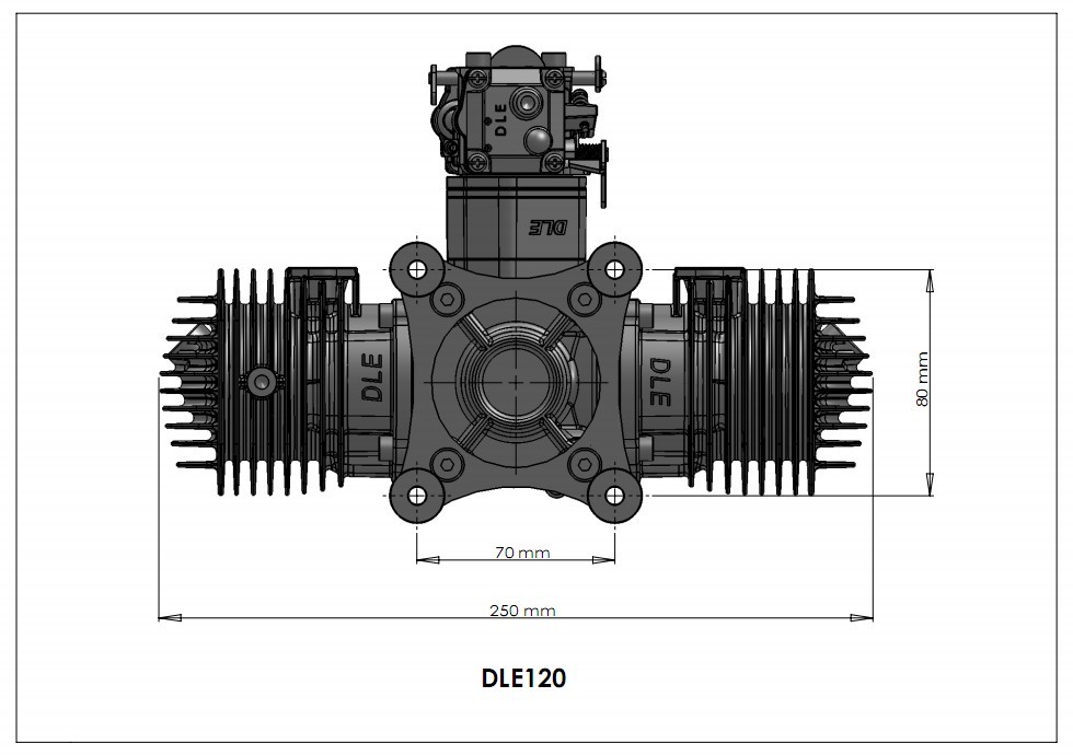 DLE120 120cc Twin Cylinder Gasoline Engines / Petrol Engines