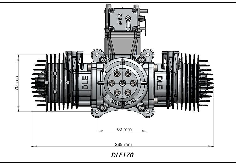 DLE170 170cc Twin Cylinder Gasoline Engine / Petrol Engines