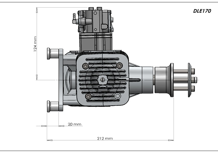 DLE170 170cc Twin Cylinder Gasoline Engine / Petrol Engines