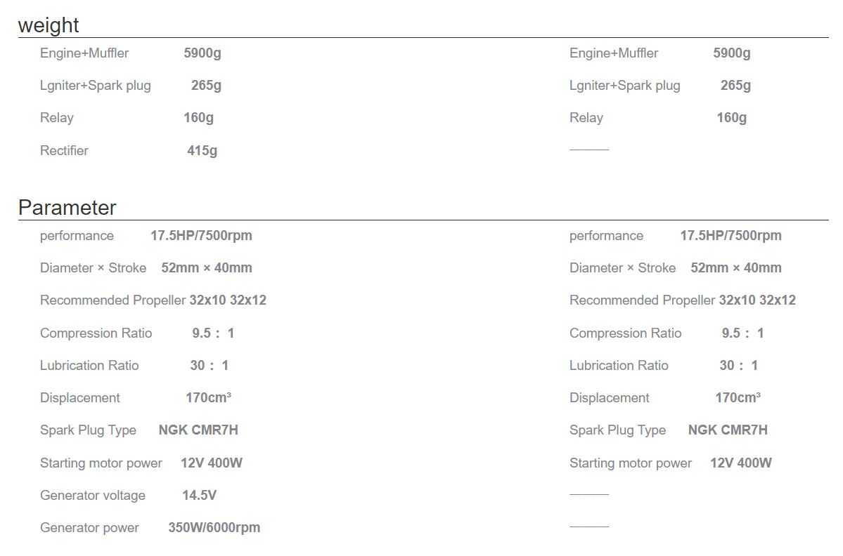 DLE170 Integrated Starter and Generator version