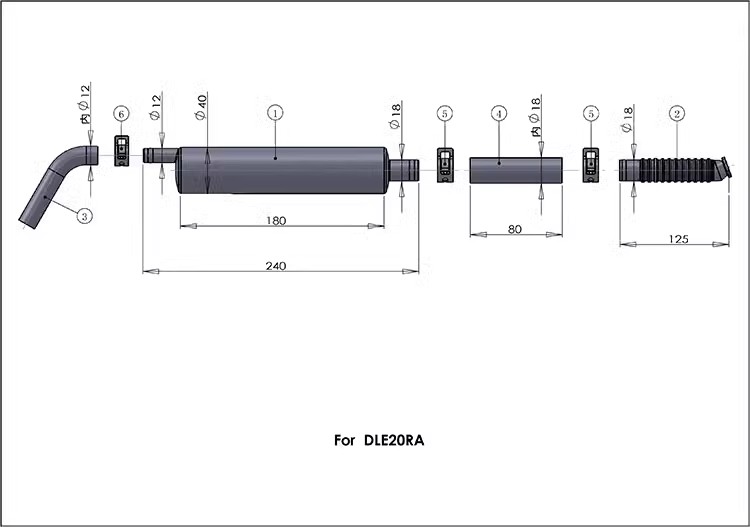 DLE20RA 20cc Muffler Exhaust Pipe Set For DLE20RA Gasoline Engine