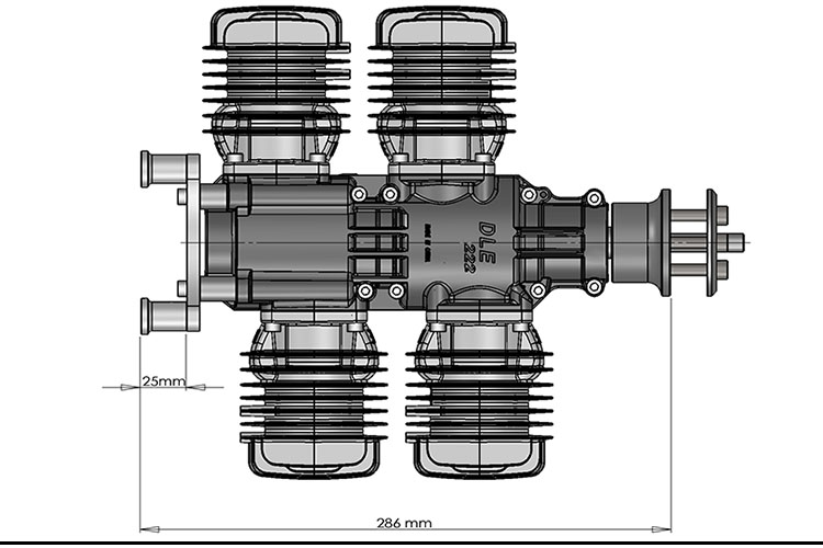 DLE222 222cc Four Cylinder Gasoline Engine / Petrol Engines