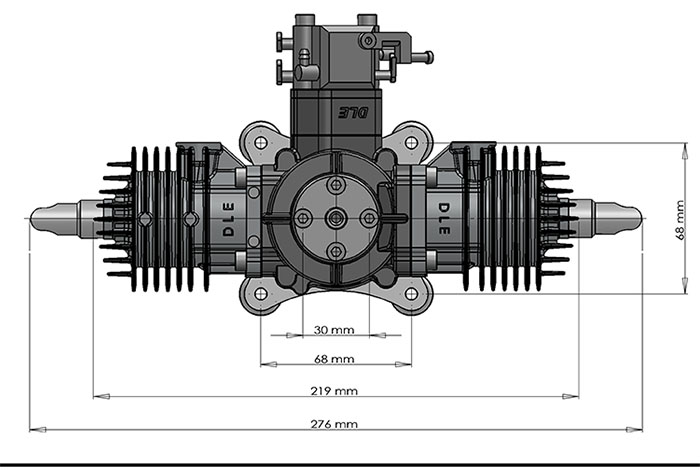 DLE60 Twin Cylinder Gasoline Engines / Petrol Engines