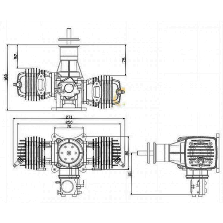 EME120 120cc Two Cylinder Gasoline Engine / Petrol Engines