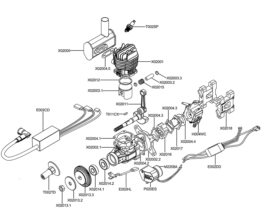 EPHIL X-Series 20cc-S Pro Gasoline Engine With E-Starter