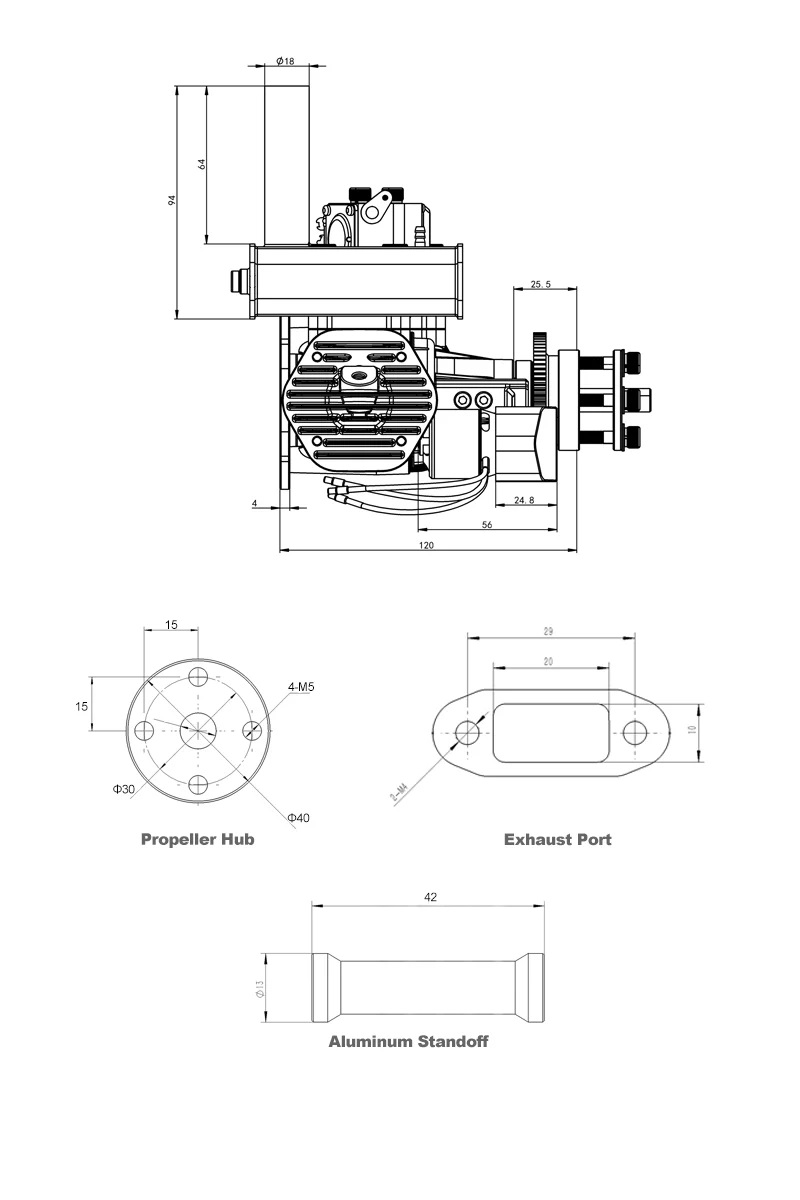 EPHIL X-40cc-T Pro Gasoline Engine With E-Starter