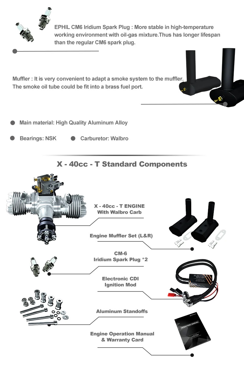 EPHIL X-40cc-T Gasoline Engine