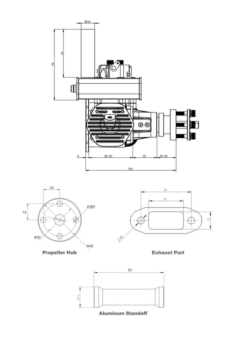 EPHIL X-40cc-T Gasoline Engine