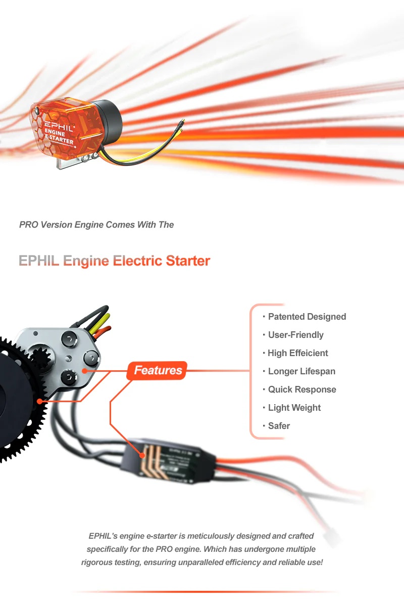 EPHIL XG-20cc-S Pro Glow Gasoline Engine With E-Starter