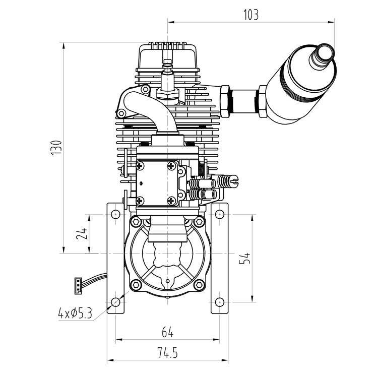 NGH GF30 30cc 4 Stroke Gasoline Engine / Petrol Engines