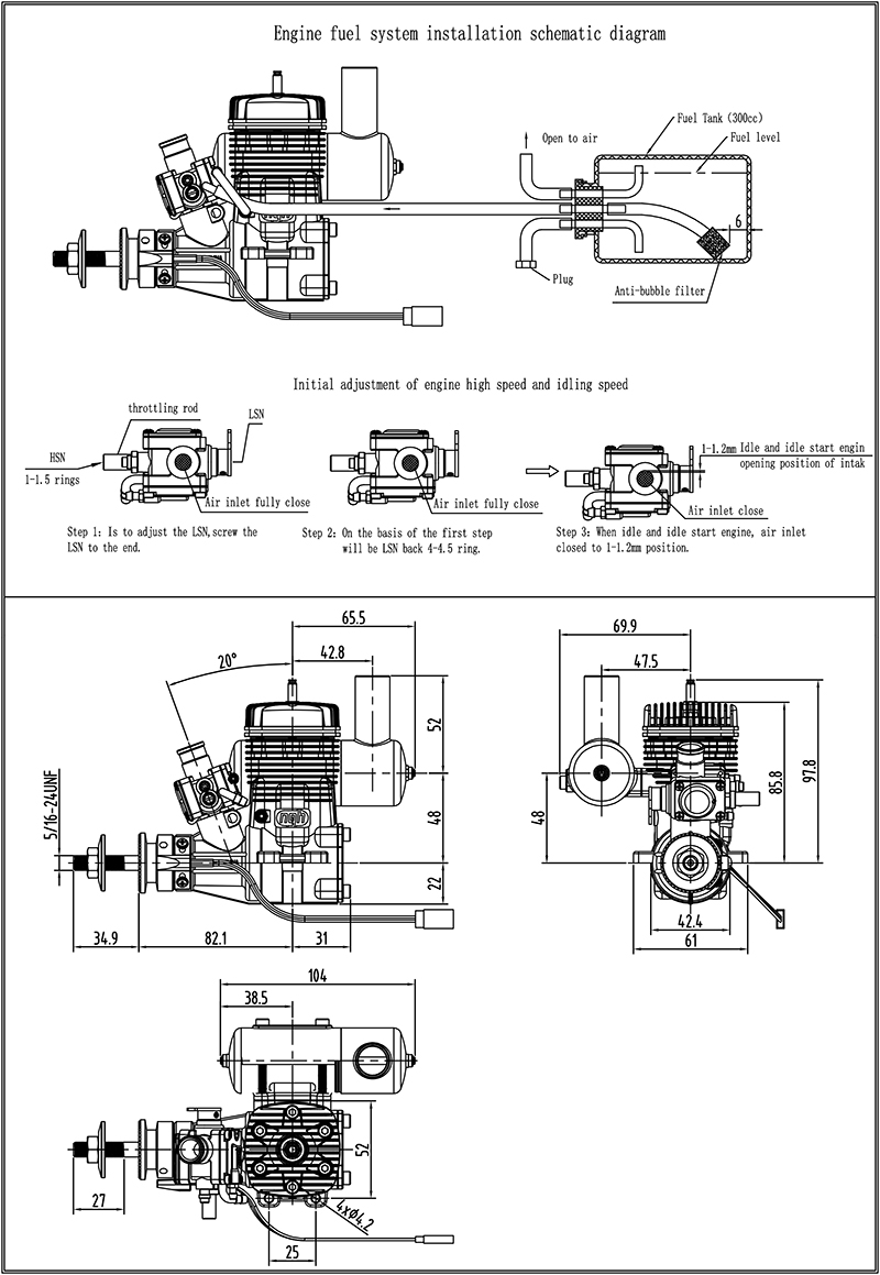 NGH GT17Pro 2-Stroke 17cc Petrol Engine / Gasoline Engines