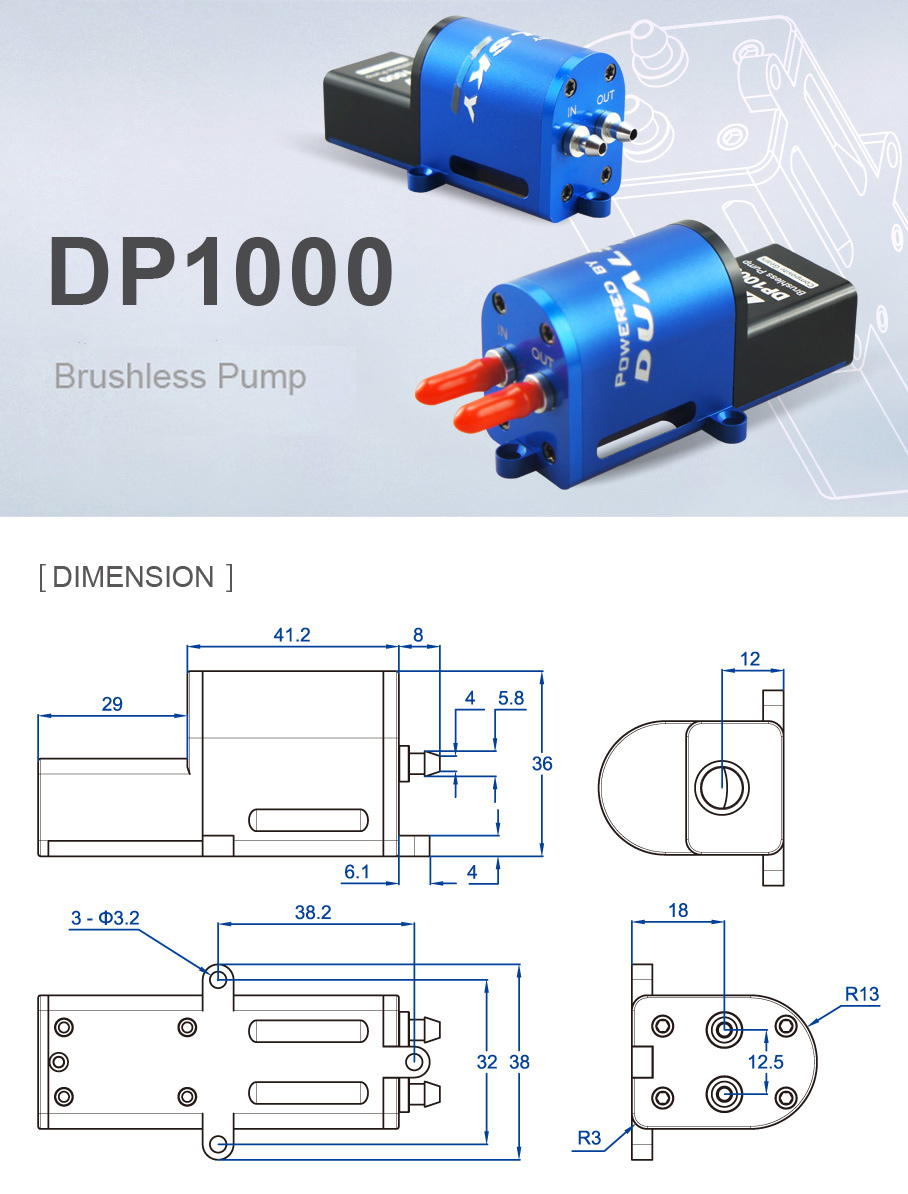 Dualsky DP1000 Brushless pump with driver, For giant or jet models' smoke system