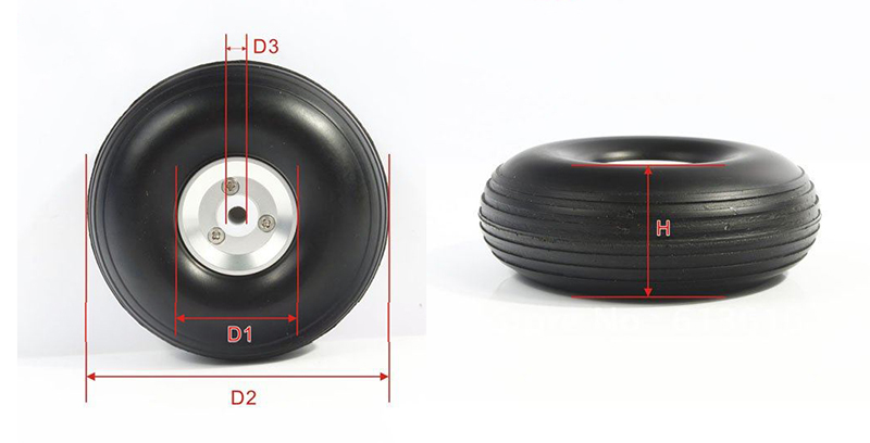 PU wheel with CNC Aluminum hub For RC Airplane Models